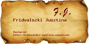 Fridvalszki Jusztina névjegykártya